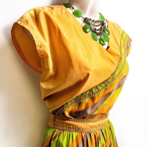 VTG Electric Company Orange/Green 2-Piece Culotte Set Sz S - Picture 2 of 12